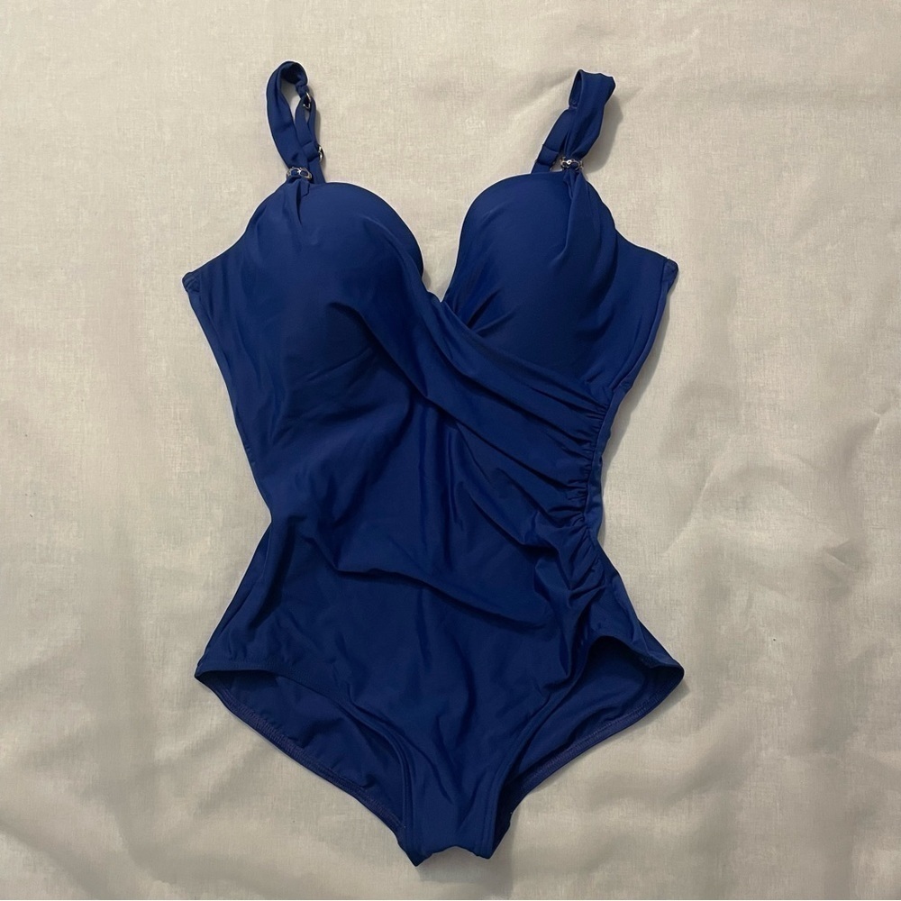 MIRACLESUITRAZZLE Dazzle Siren One Piece Swimsuit royal blue size 16